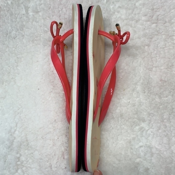 Kate Spade Flamingo Flip Flops With Charm - Cream/Pink/Black, Size 7 - Picture 4 of 8